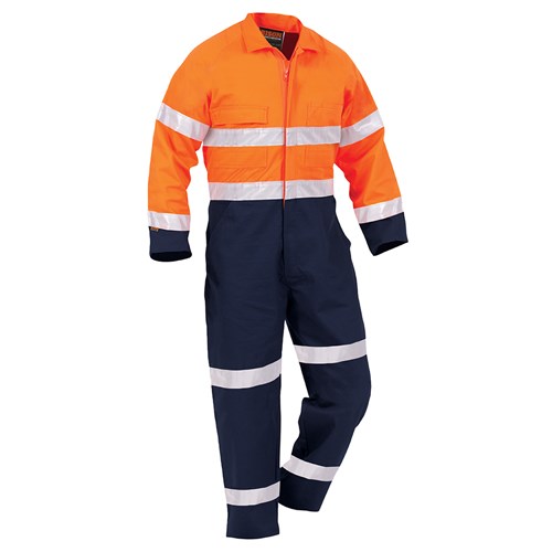 [AM006403] Overall Workzone Day/Night Cotton Zip Orange/Navy (I-DSPCO)
