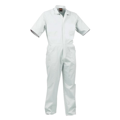[AM006501] Overall Workzone Polycotton Food Industry Zip White (FSNPCMW)