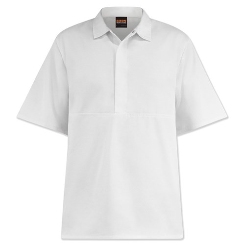 [AM006505] Jerkin Workzone Polycotton Food Industry Domed Short Sleeve White