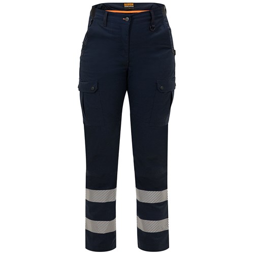 Trouser Women's Lightweight Stretch Polycotton Navy Taped